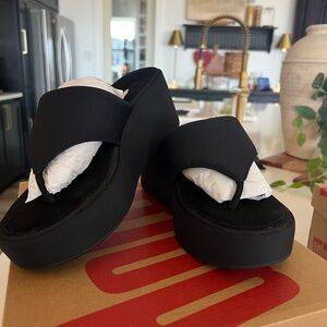 Fitflop Black Platform Slides